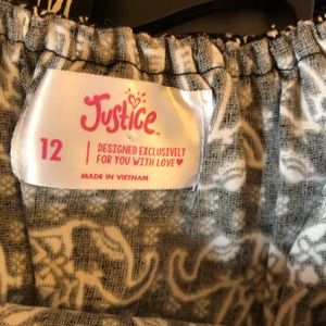 Girls Justice size 12 elephant print romper